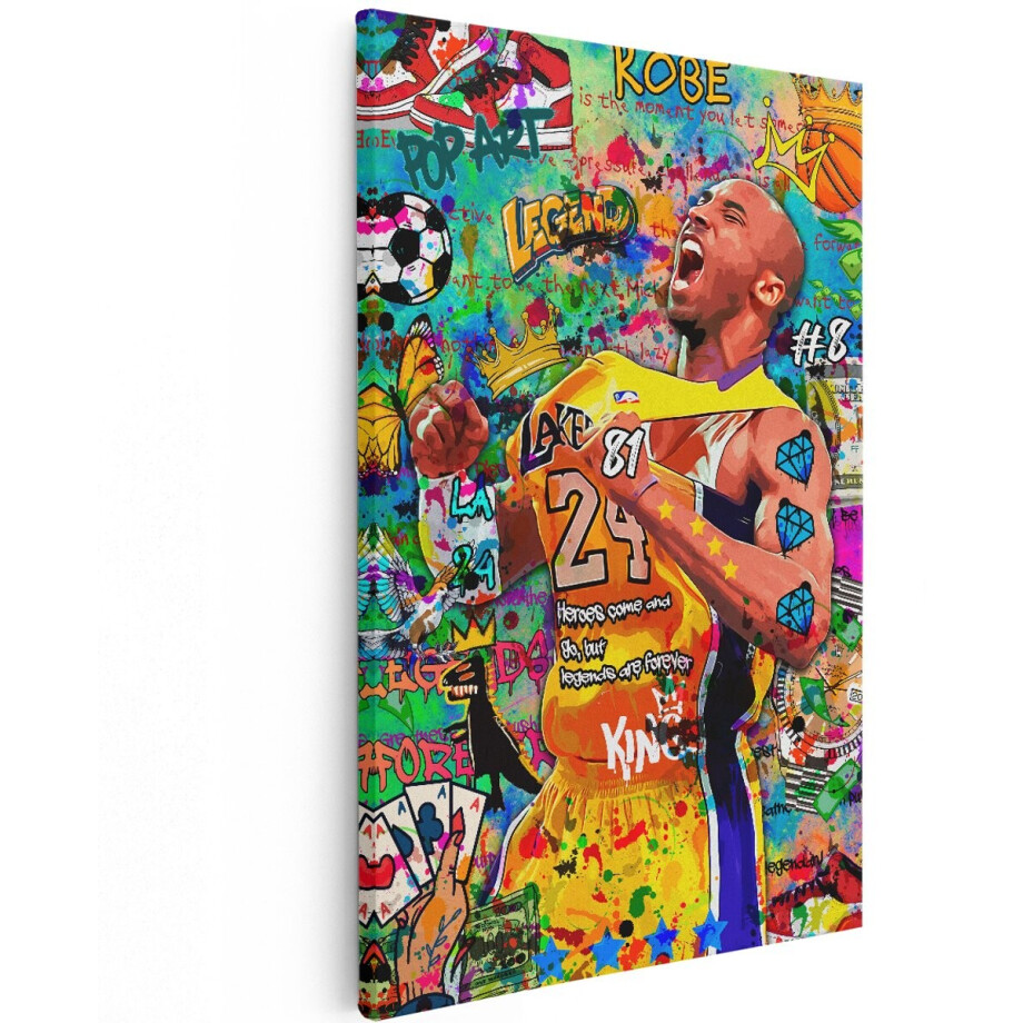 Artaza Canvas Schilderij Kobe Bryant - 100x150 cm - Groot - Pop Art Wanddecoratie - Muurdecoratie Basketbal Legend - Decoratie Graffiti Lakers Artaza Canvas Schilderij Kobe Bryant - 100x150 cm - Groot - Pop Art Wanddecoratie - Muurdecoratie Basketbal Legend - Decoratie Graffiti Lakers afbeelding 1
