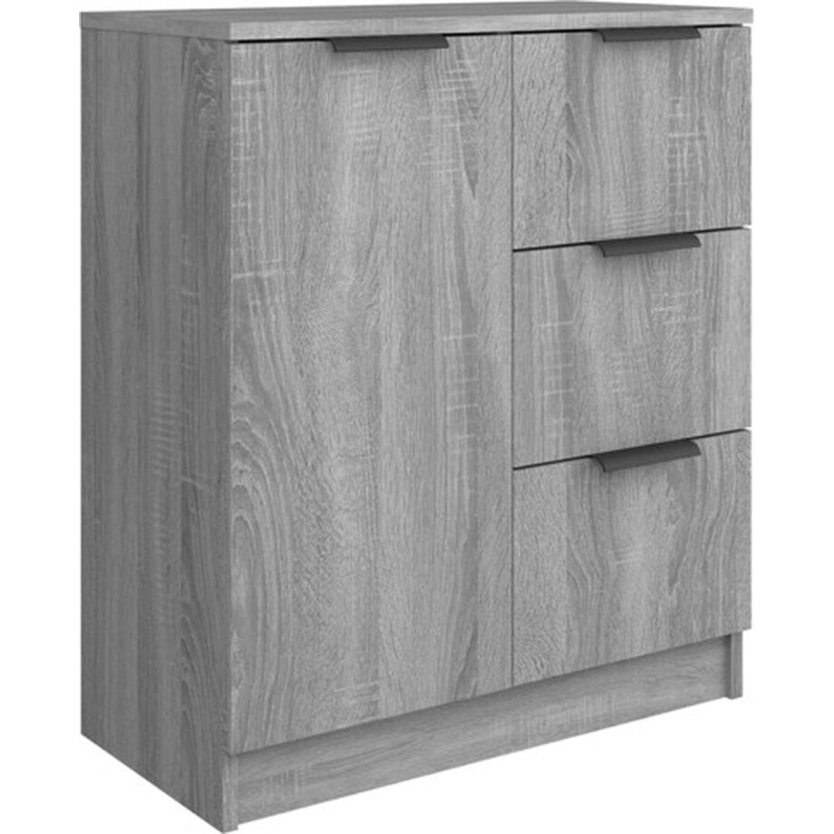 vidaXL - Dressoir - 60x30x70 - cm - bewerkt - hout - grijs - sonoma - eiken afbeelding 1