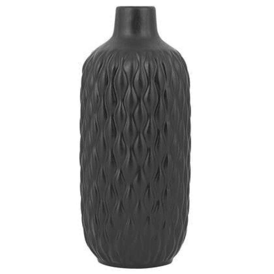 Beliani - EMAR - Decoratieve vaas - Zwart - Keramiek afbeelding 1