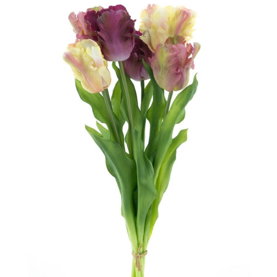 Papegaai kunst tulpen 6 stuks 51cm red combo Real Touch -Real Touch Parrot tulip bundle Sally X6 red combo 51cm afbeelding 1