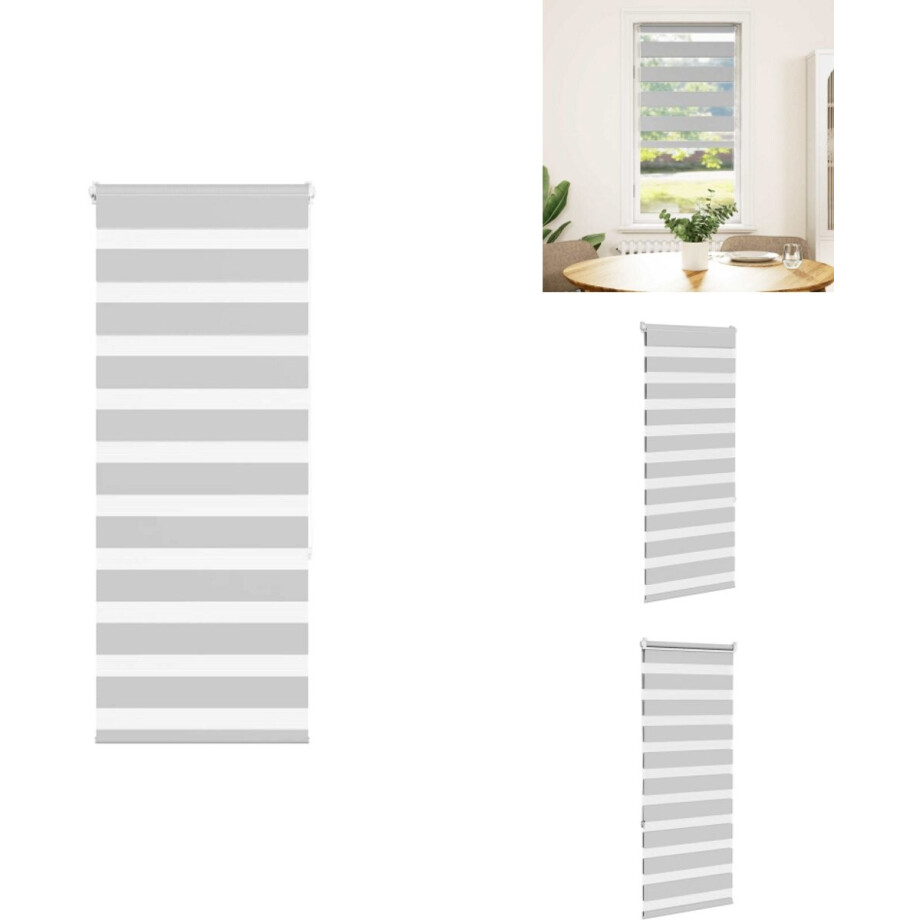 vidaXL Zebra Jaloezie - Zebra Jaloezieën - Zebra Rolgordijn - Dubbel Rolgordijn - Zebra rolgordijn 55x150 cm stofbreedte 50,9 cm lichtgrijs vidaXL Zebra Jaloezie - Zebra Jaloezieën - Zebra Rolgordijn - Dubbel Rolgordijn - Zebra rolgordijn 55x150 cm stofbreedte 50,9 cm lichtgrijs afbeelding 1
