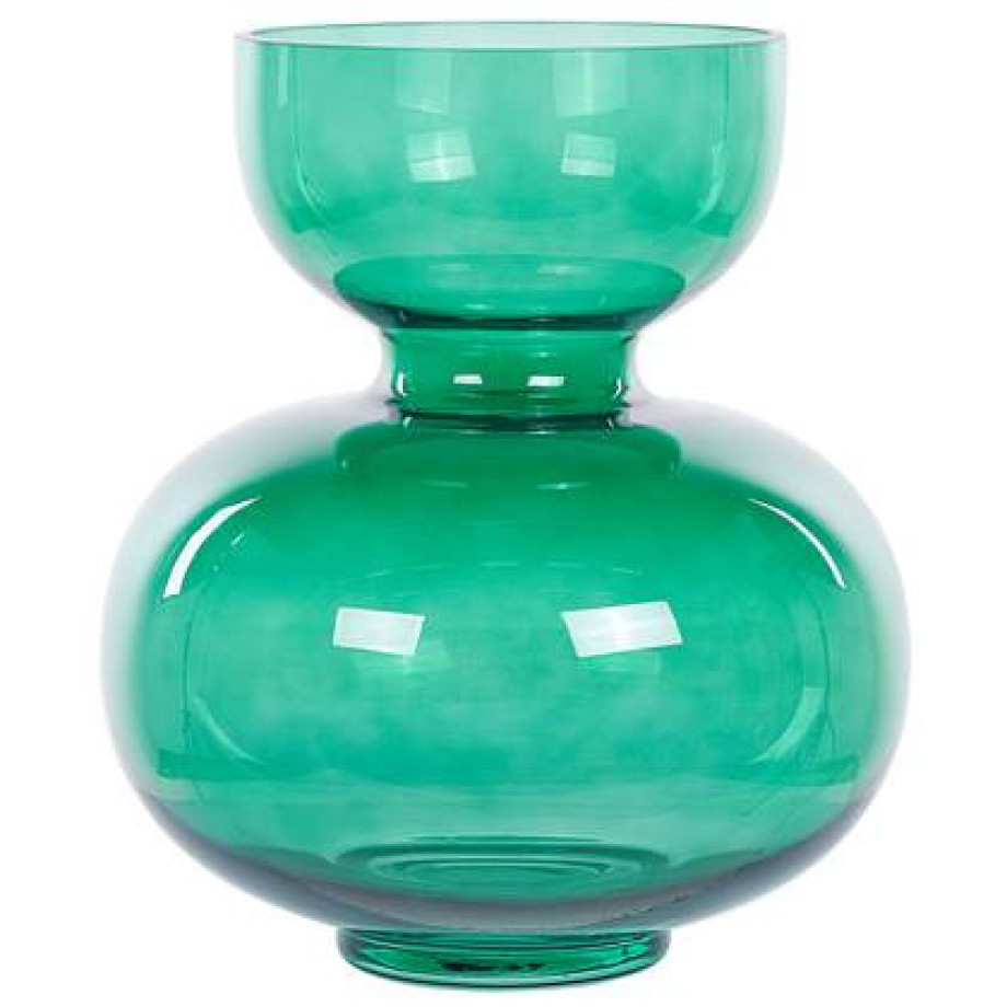 Beliani - PALAIA - Decoratieve vaas - Groen - Glas afbeelding 1