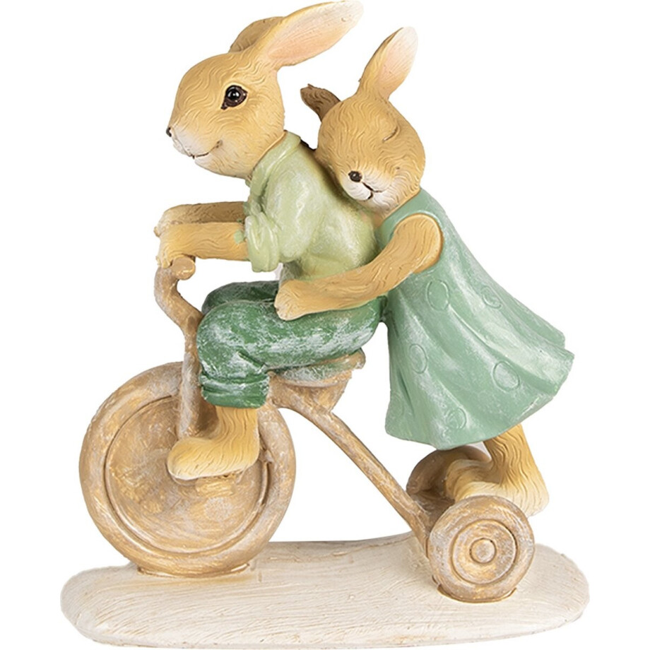Clayre & Eef Beeld Konijn 14 cm Bruin Groen Polyresin afbeelding 1