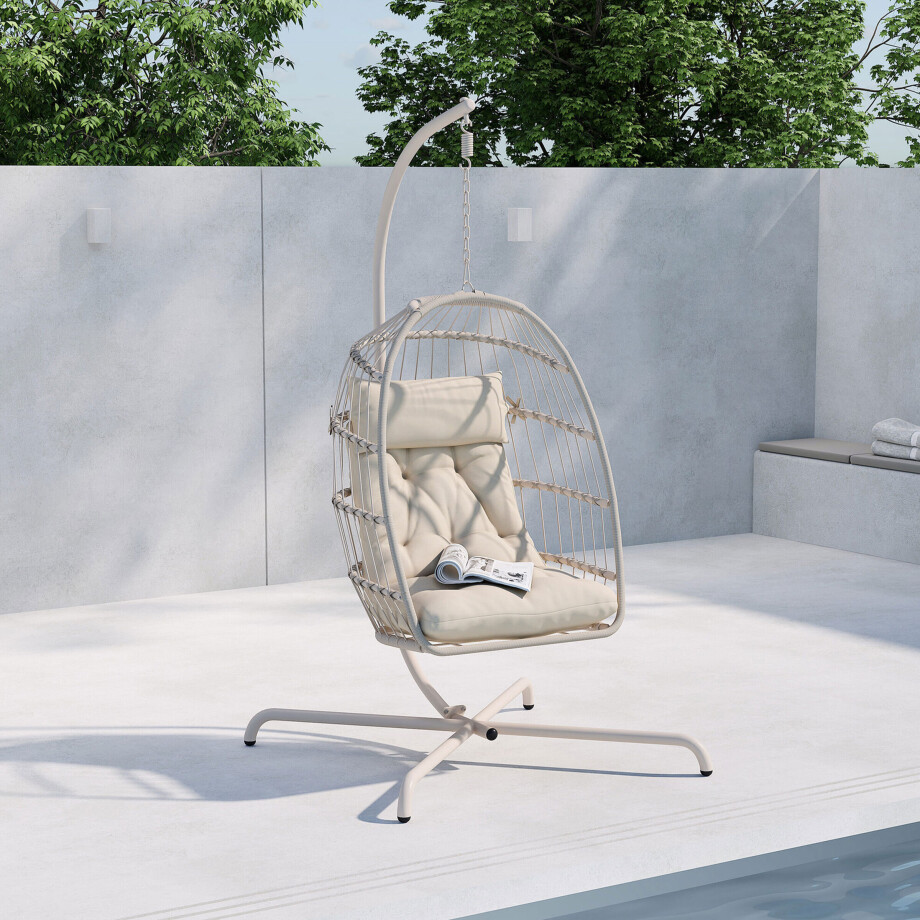 Nohr Hangstoel 'Elysse' kleur Beige Nohr Hangstoel 'Elysse' kleur Beige afbeelding 1