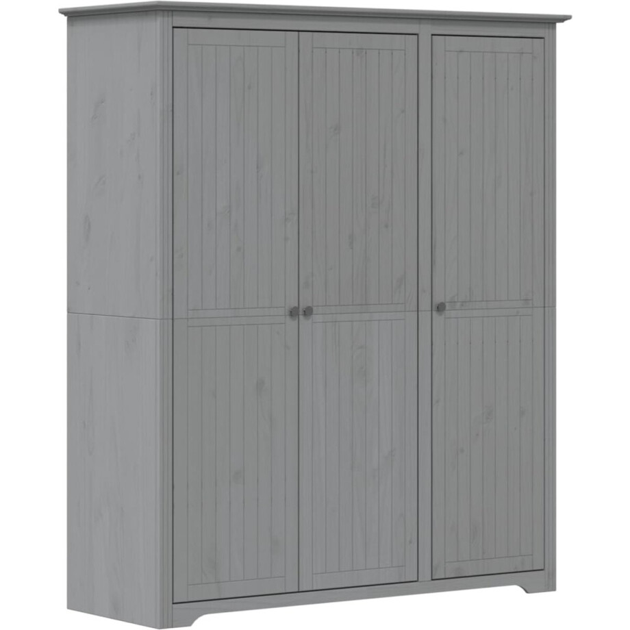 vidaXL - Kledingkast - BODO - 146x53,5x173 - cm - massief - grenenhout - grijs vidaXL - Kledingkast - BODO - 146x53,5x173 - cm - massief - grenenhout - grijs afbeelding 1