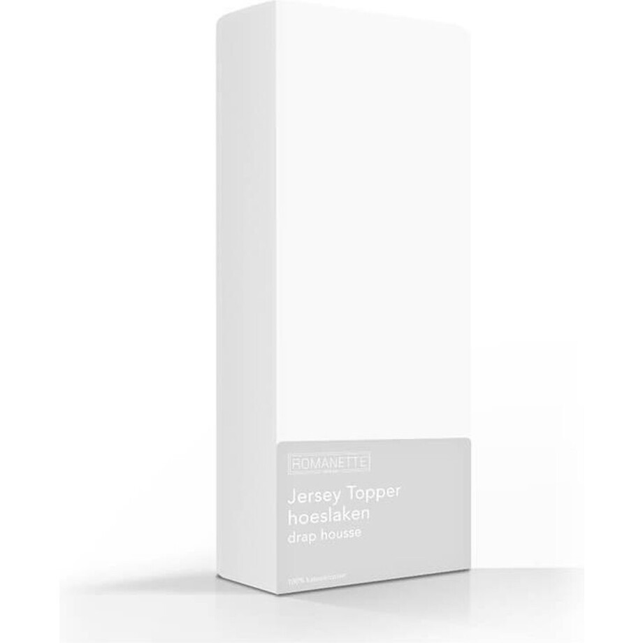 Topper Hoeslaken Romanette Jersey Wit 80/90/100 x 200/210/220 cm afbeelding 1