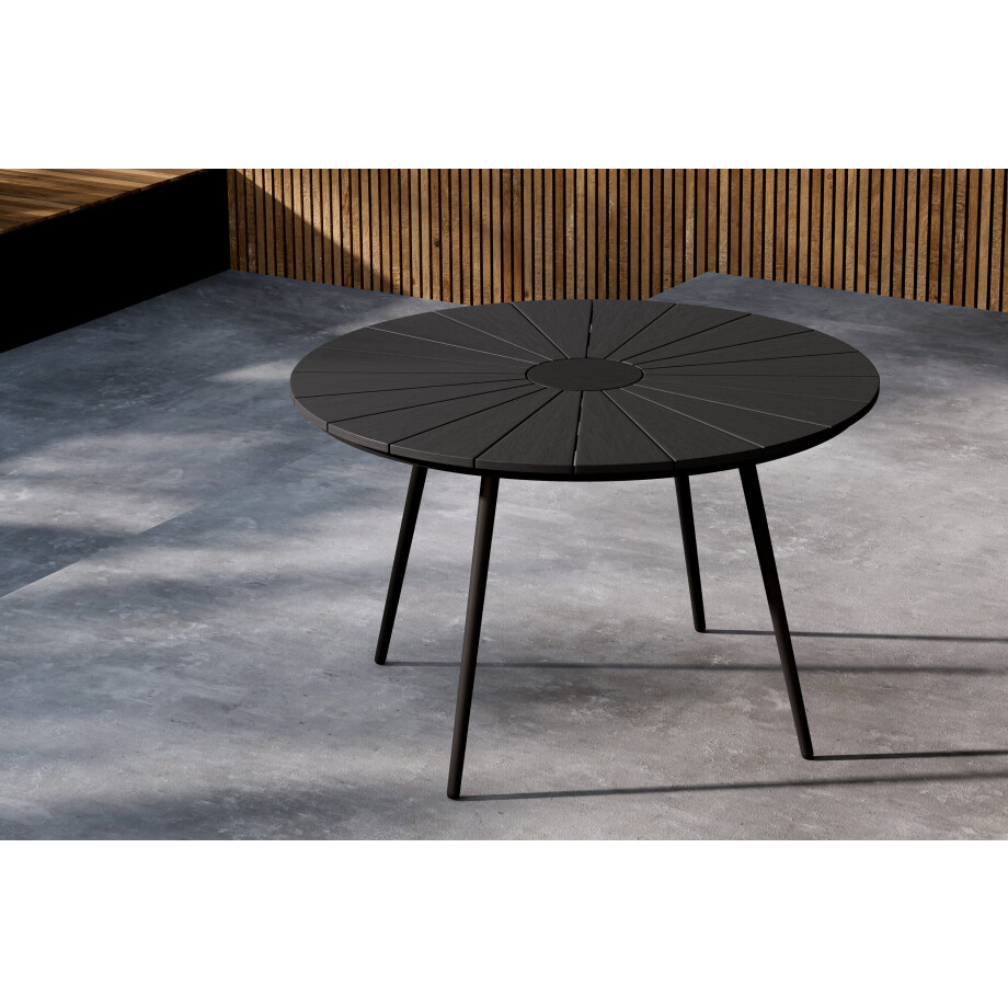 Nohr Ronde Tuintafel 'Perlita' 120cm, kleur Zwart afbeelding 1