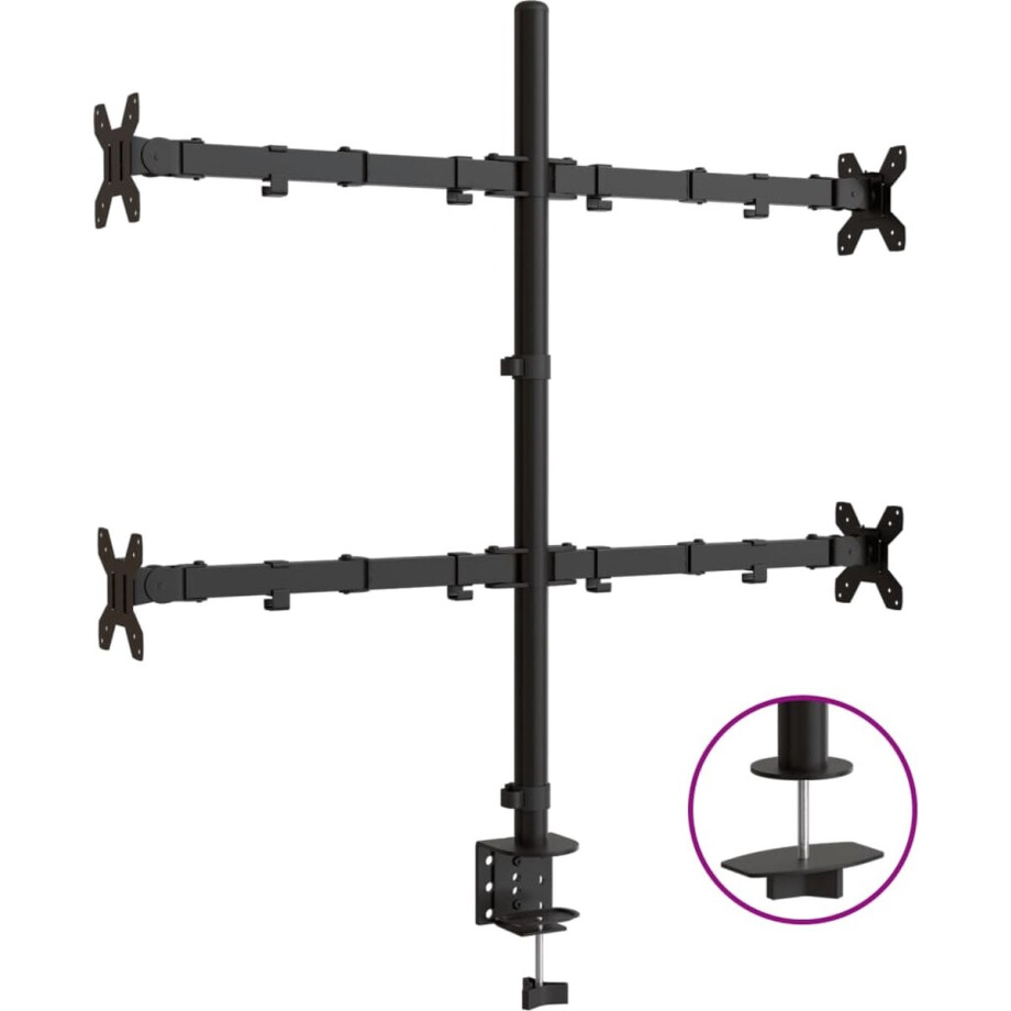 vidaXL Monitorbeugel VESA 75/100 mm - Zwart - Staal Monitorbeugel - Monitorstandaard - Laptop Stand - Pc Accessoires - Kantooraccessoires vidaXL Monitorbeugel VESA 75/100 mm - Zwart - Staal Monitorbeugel - Monitorstandaard - Laptop Stand - Pc Accessoires - Kantooraccessoires afbeelding 1