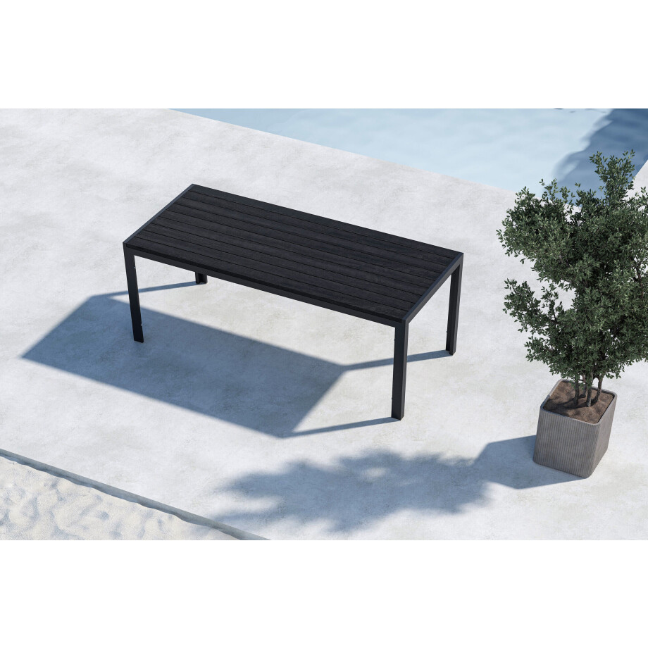 Nohr Tuintafel 'Cherice' 205 x 90cm, kleur Zwart Nohr Tuintafel 'Cherice' 205 x 90cm, kleur Zwart afbeelding 1