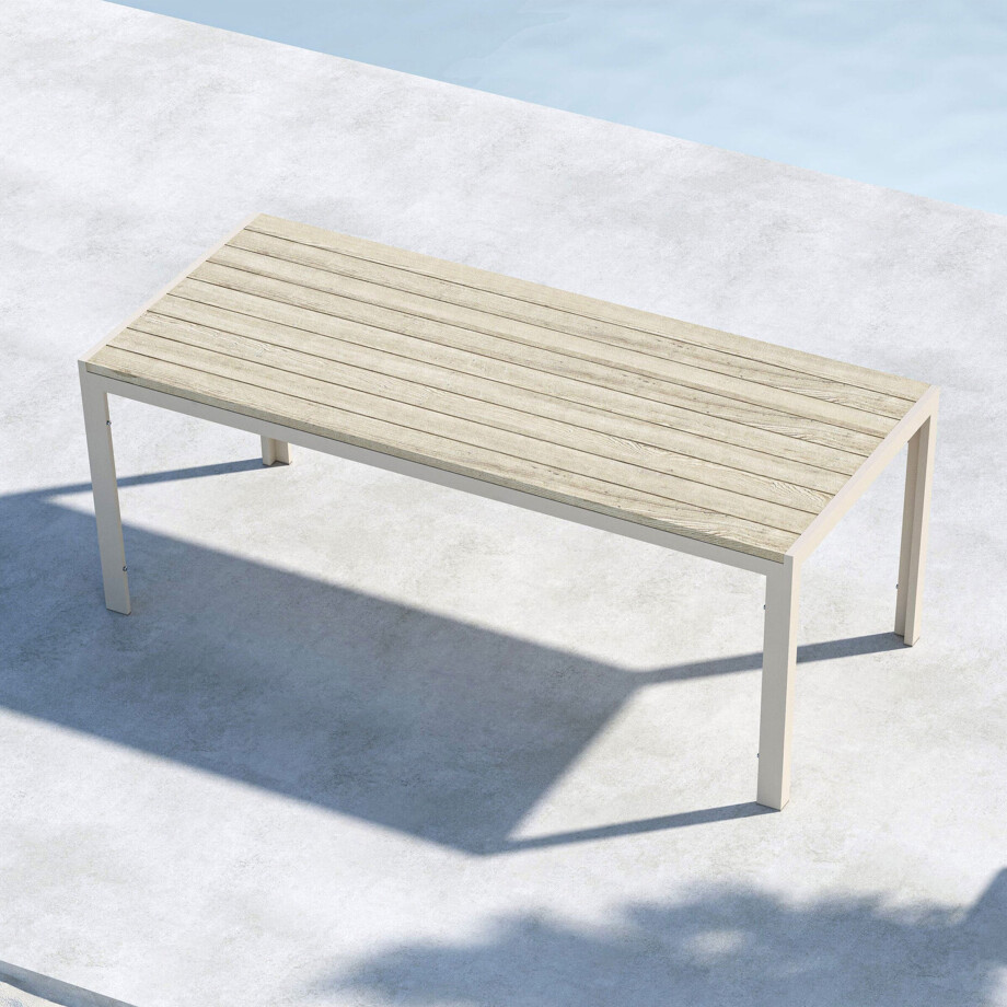 Nohr Tuintafel 'Cherice' 205 x 90cm, kleur Beige afbeelding 1