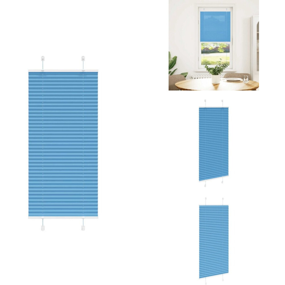 vidaXL Plisségordijn - Geplooide Jaloezieën - Geplooide Zonwering - Plisse Blind - Plissé rolgordijn 55x150 cm stofbreedte 54,4 cm polyester blauw vidaXL Plisségordijn - Geplooide Jaloezieën - Geplooide Zonwering - Plisse Blind - Plissé rolgordijn 55x150 cm stofbreedte 54,4 cm polyester blauw afbeelding 1