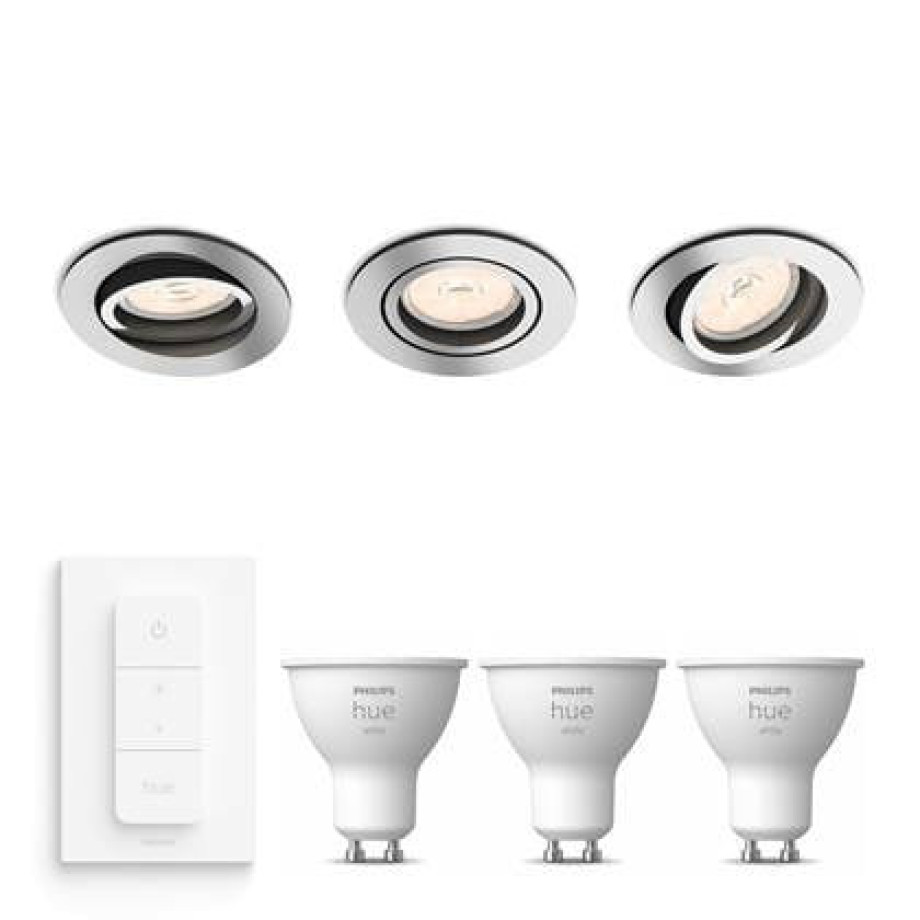 Philips Donegal Inbouwspots - Hue White & Dimmer - Chroom afbeelding 1