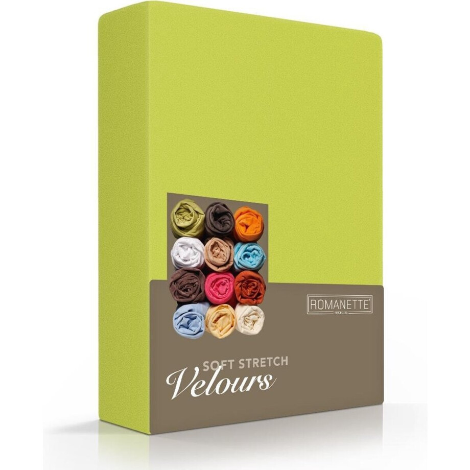 Luxe Hoeslaken Velours - Appel Groen Luxe Hoeslaken Velours - Appel Groen afbeelding 1