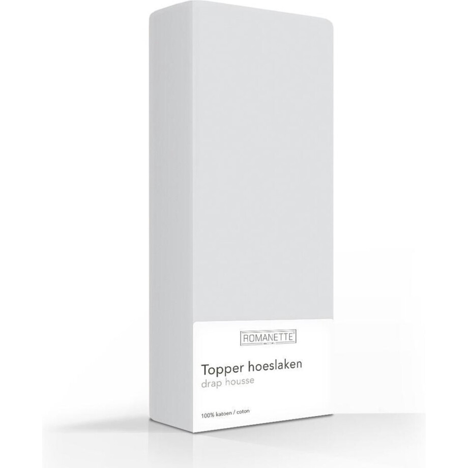 Romanette Topper Hoeslaken Hoge hoek silver 100% Katoen Kingsize 200x200 Romanette Topper Hoeslaken Hoge hoek silver 100% Katoen Kingsize 200x200 afbeelding 1