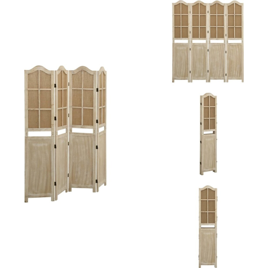 vidaXL Kamerscherm - Kamerschermen - Scheidingswand - Ruimteverdeler - Kamerscherm met 4 panelen 140x165 cm stof bruin vidaXL Kamerscherm - Kamerschermen - Scheidingswand - Ruimteverdeler - Kamerscherm met 4 panelen 140x165 cm stof bruin afbeelding 1