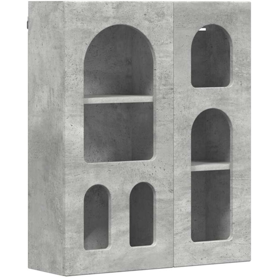 vidaXL - Hangkast - ELST - Betongrijs - 59 - x - 20 - x - 71,5 - cm - Bewerkt - hout afbeelding 1