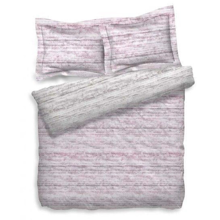 Heckett & Lane Sering Dekbedovertrek - Tweepersoons - 200x200/220 cm - Roze/Grijs afbeelding 1