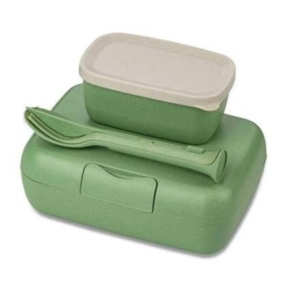 Koziol - Lunchbox- en Bestekset, Organic, Blad Groen - Koziol | Candy afbeelding 1