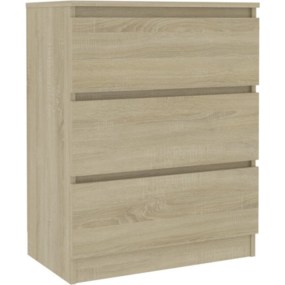 vidaXL - Dressoir - 60x35x76 - cm - bewerkt - hout - sonoma - eikenkleurig vidaXL - Dressoir - 60x35x76 - cm - bewerkt - hout - sonoma - eikenkleurig afbeelding 1
