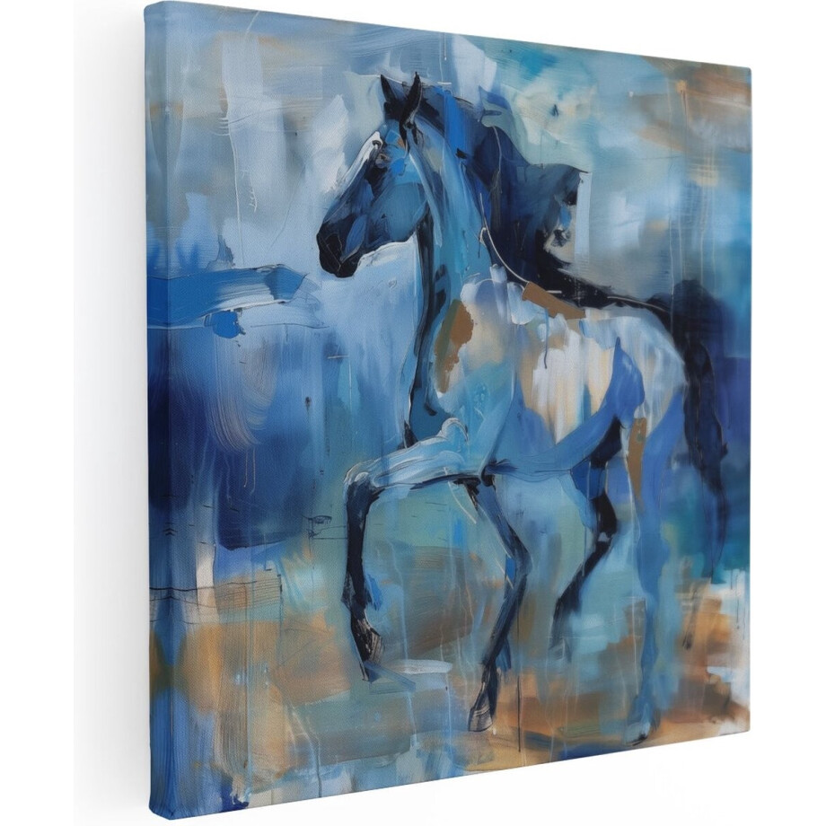 Artaza Canvas Schilderij Abstract Blauw Paard - Dieren - 40x40 cm - Klein - Wanddecoratie Woonkamer - Schilderijen - Muurdecoratie Artaza Canvas Schilderij Abstract Blauw Paard - Dieren - 40x40 cm - Klein - Wanddecoratie Woonkamer - Schilderijen - Muurdecoratie afbeelding 1