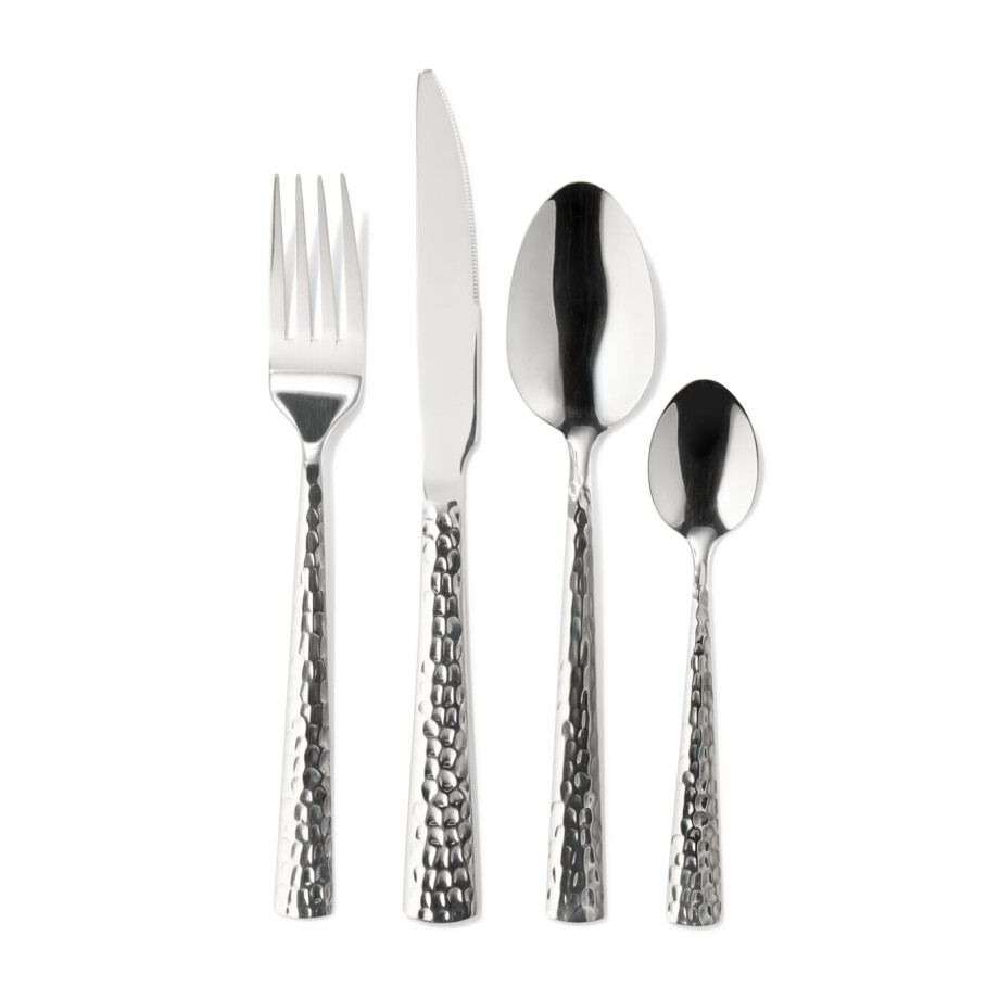 HEMA HEMA Bestekset Copenhagen Rvs Gehamerd 16-delig (zilver) HEMA HEMA Bestekset Copenhagen Rvs Gehamerd 16-delig (zilver) afbeelding 1