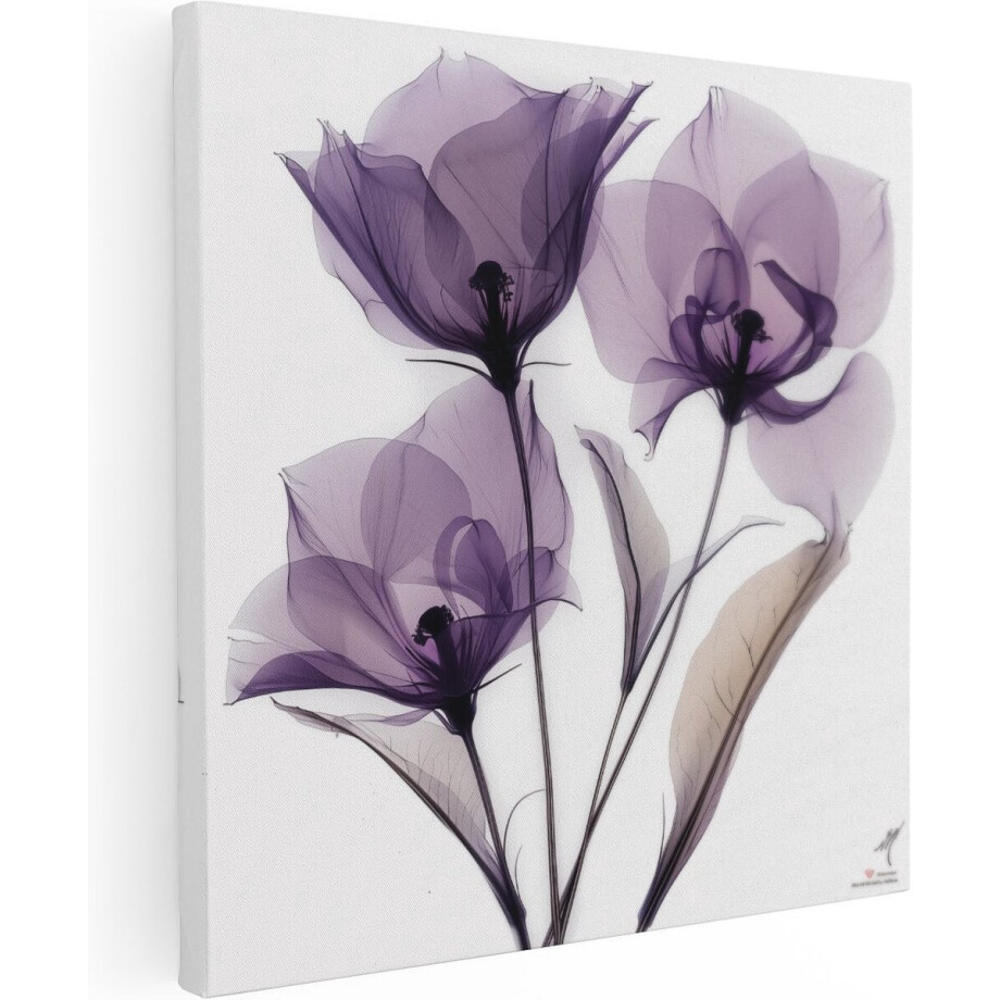 Artaza Canvas Schilderij Bloemen - 90x90 cm - Wanddecoratie Paars - Muurdecoratie Bloemen Schilderij - Kamer Accessoires Woonkamer Artaza Canvas Schilderij Bloemen - 90x90 cm - Wanddecoratie Paars - Muurdecoratie Bloemen Schilderij - Kamer Accessoires Woonkamer afbeelding 1