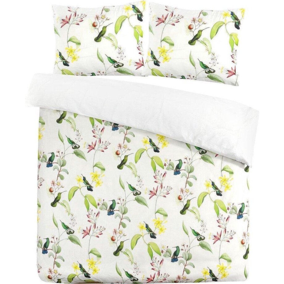 Papillon Dekbedovertrek Burung Katoen Satijn Wit Eenpersoons 140X200/220cm - Hoogwaardige Kwaliteit Super Zacht Papillon Dekbedovertrek Burung Katoen Satijn Wit Eenpersoons 140X200/220cm - Hoogwaardige Kwaliteit Super Zacht afbeelding 1