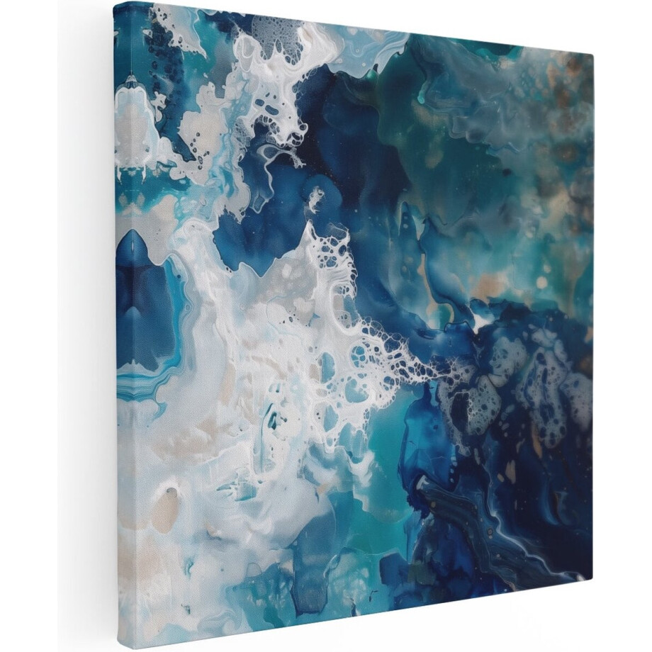 Artaza Canvas Schilderij Abstract - 90x90 cm - Wanddecoratie Woonkamer - Muurdecoratie Organisch - Schilderijen Op Canvas Blauw Artaza Canvas Schilderij Abstract - 90x90 cm - Wanddecoratie Woonkamer - Muurdecoratie Organisch - Schilderijen Op Canvas Blauw afbeelding 1