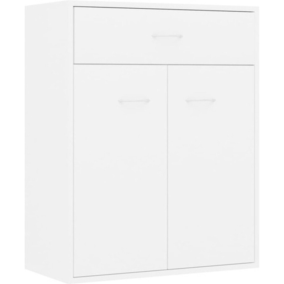 vidaXL - Dressoir - 60x30x75 - cm - bewerkt - hout - wit afbeelding 1