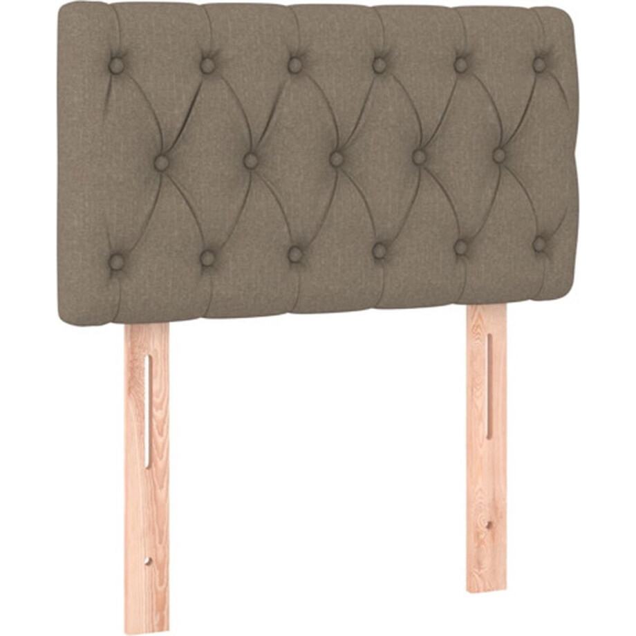 vidaXL - Hoofdbord - 80x7x78/88 - cm - stof - taupe afbeelding 1