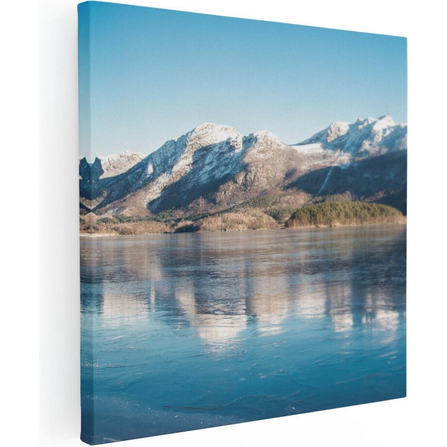 Artaza Canvas Schilderij Meer Bij Het Bergen Landschap In Noorwegen - 80x80 - Groot - Foto Op Canvas - Canvas Print Artaza Canvas Schilderij Meer Bij Het Bergen Landschap In Noorwegen - 80x80 - Groot - Foto Op Canvas - Canvas Print afbeelding 1