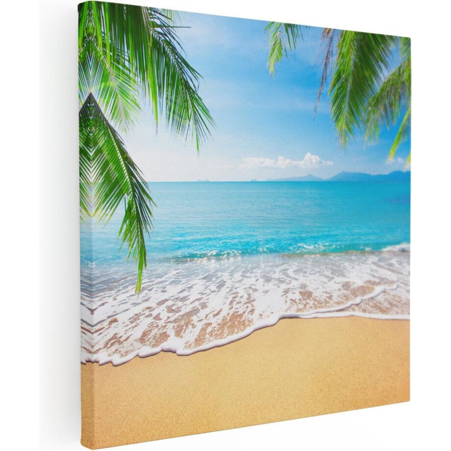 Artaza Canvas Schilderij Tropisch Strand En Zee - 30x30 - Klein - Foto Op Canvas - Canvas Print afbeelding 1