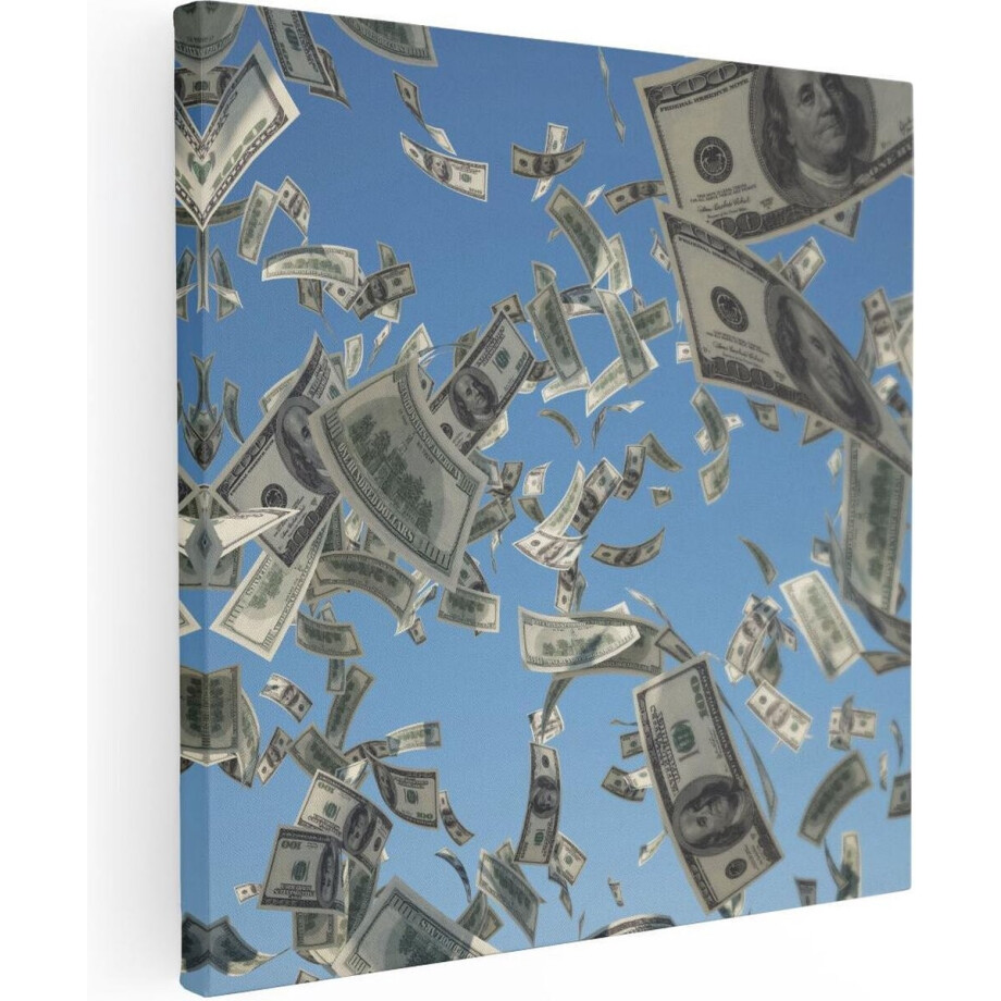Artaza Canvas Schilderij Dollar Biljetten - 30x30 cm - Klein - Wanddecoratie Money - Muurdecoratie Woonkamer - Kamer Accessoires Artaza Canvas Schilderij Dollar Biljetten - 30x30 cm - Klein - Wanddecoratie Money - Muurdecoratie Woonkamer - Kamer Accessoires afbeelding 1