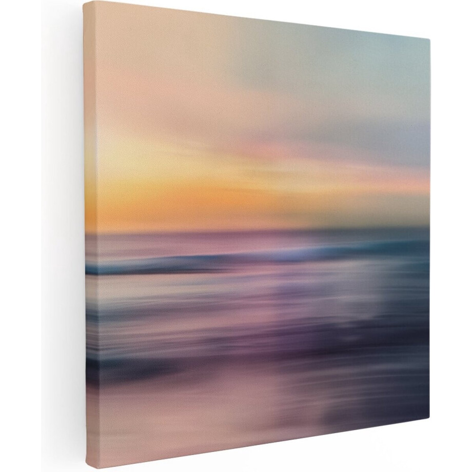 Artaza Canvas Schilderij Wazige Oceaan bij Zonsondergang - 80x80 cm - Groot - Wanddecoratie Woonkamer - Schilderijen - Muurdecoratie Artaza Canvas Schilderij Wazige Oceaan bij Zonsondergang - 80x80 cm - Groot - Wanddecoratie Woonkamer - Schilderijen - Muurdecoratie afbeelding 1