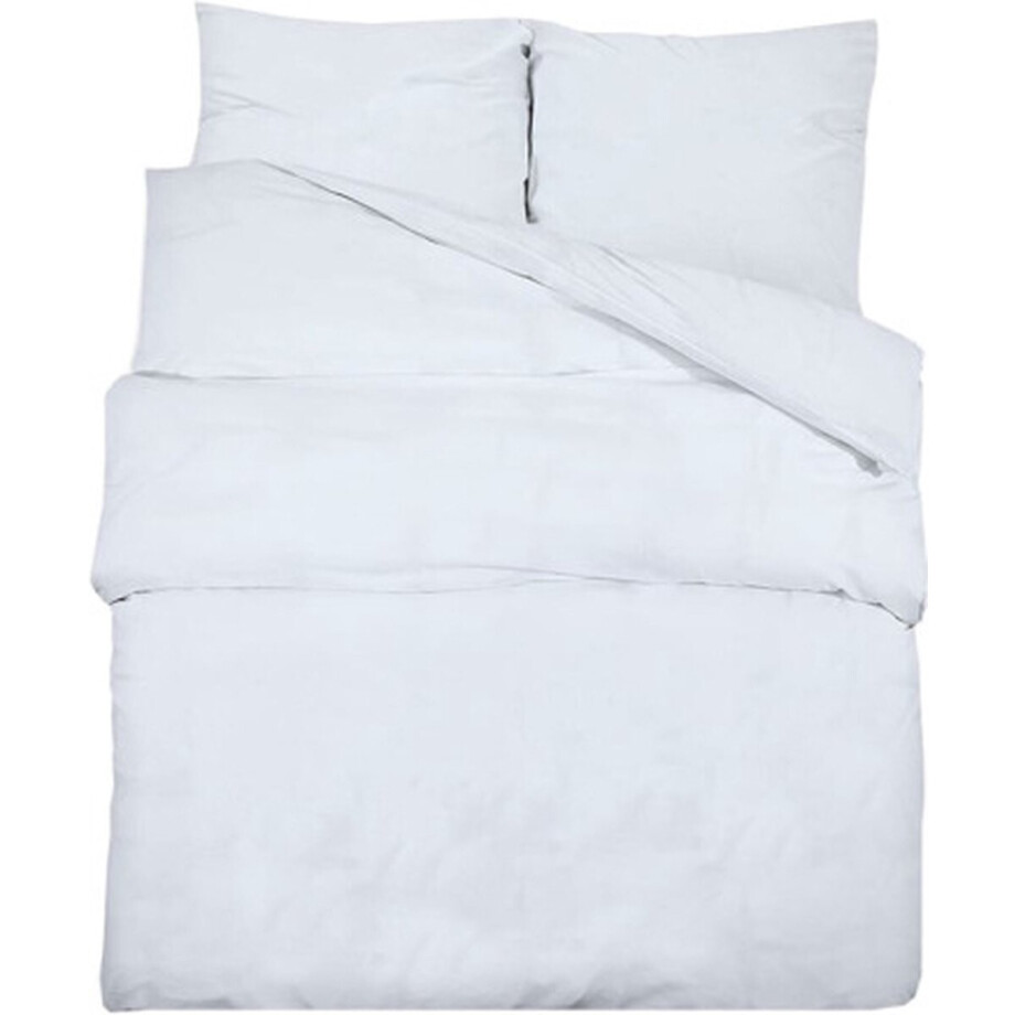 vidaXL - Dekbedovertrekset - 240x220 - cm - katoen - wit vidaXL - Dekbedovertrekset - 240x220 - cm - katoen - wit afbeelding 1