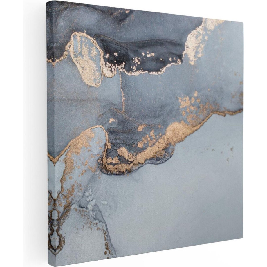 Artaza Canvas Schilderij Abstracte Kunst Grijs Marmer - 40x40 - Klein - Foto Op Canvas - Canvas Print afbeelding 1