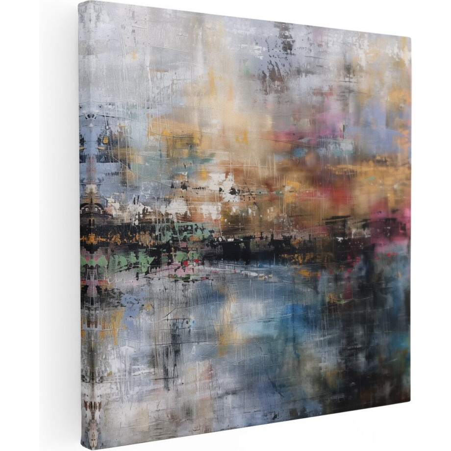 Artaza Canvas Schilderij Abstract - 50x50 cm - Wanddecoratie Woonkamer - Muurdecoratie Goud - Schilderijen Op Canvas Artaza Canvas Schilderij Abstract - 50x50 cm - Wanddecoratie Woonkamer - Muurdecoratie Goud - Schilderijen Op Canvas afbeelding 1
