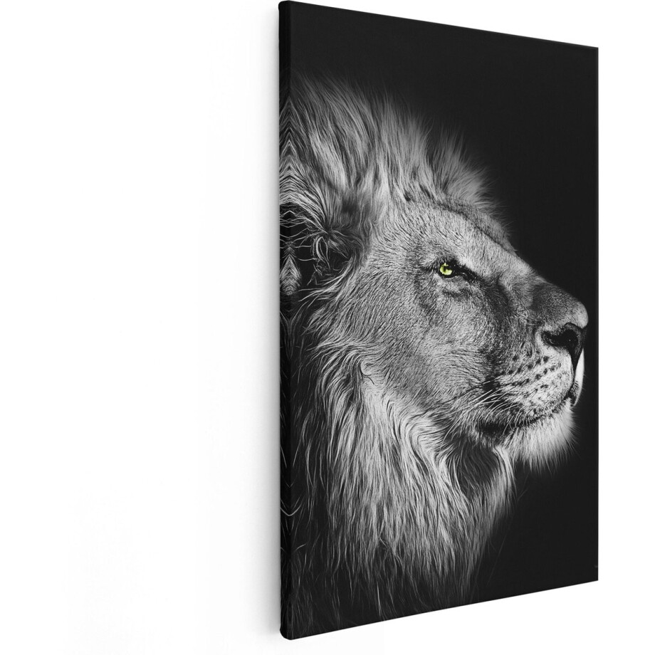 Artaza Canvas Schilderij Leeuw - Leeuwenkop - Zwart Wit - 40x60 - Poster Foto op Canvas - Canvas Print Artaza Canvas Schilderij Leeuw - Leeuwenkop - Zwart Wit - 40x60 - Poster Foto op Canvas - Canvas Print afbeelding 1