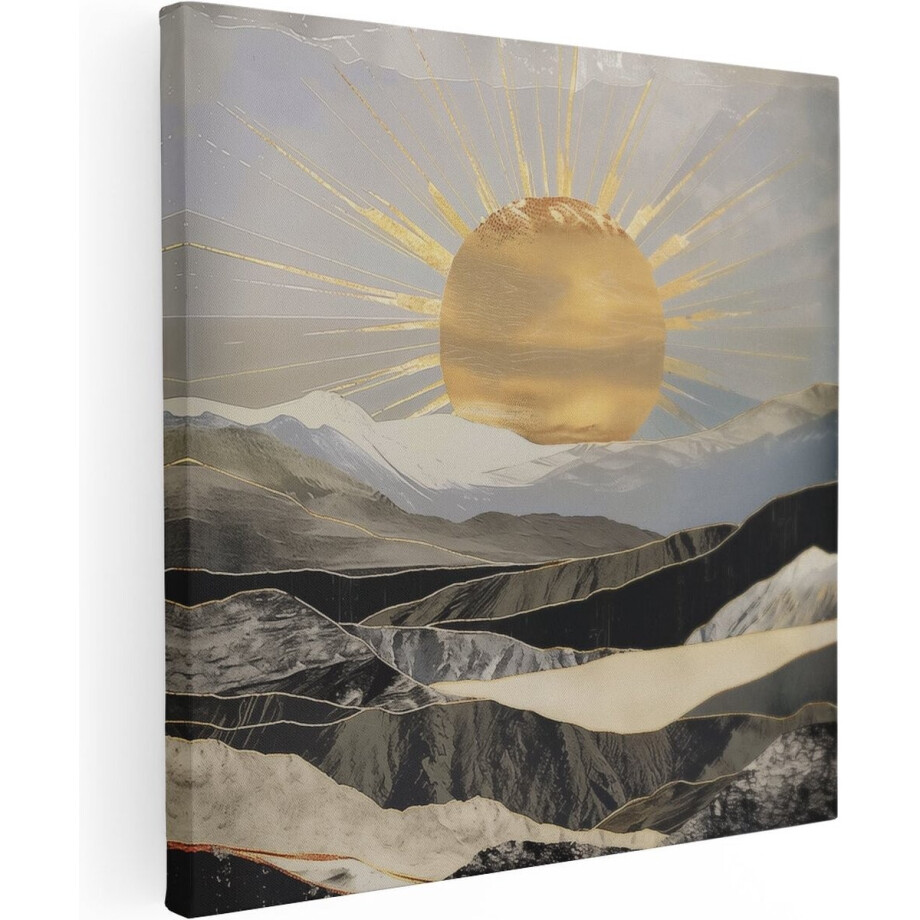Artaza Canvas Schilderij De Zon schijnt over een Bergketen - 90x90 - Groot - Foto Op Canvas - Canvas Print Artaza Canvas Schilderij De Zon schijnt over een Bergketen - 90x90 - Groot - Foto Op Canvas - Canvas Print afbeelding 1