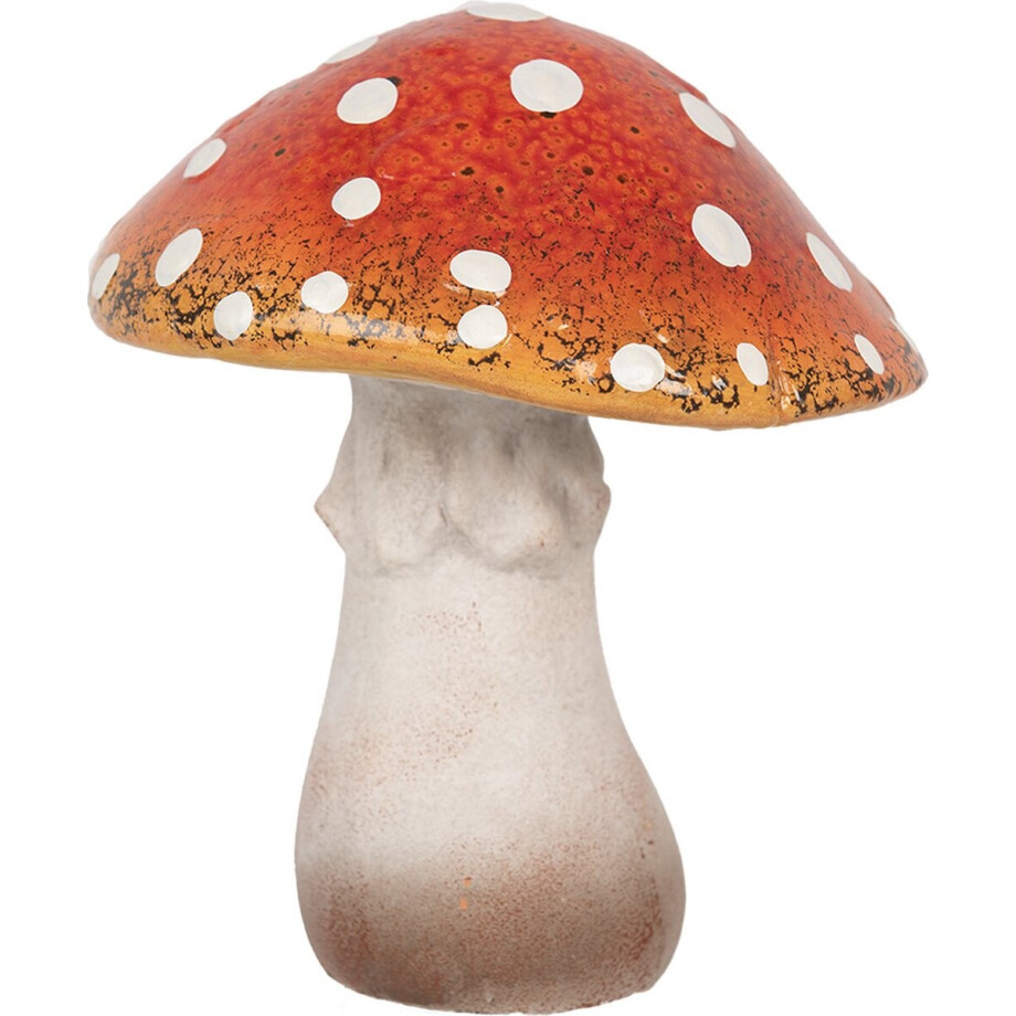 Clayre & Eef Decoratie Paddenstoel 18x17x21 cm Rood Wit Keramiek Herfst decoratie Clayre & Eef Decoratie Paddenstoel 18x17x21 cm Rood Wit Keramiek Herfst decoratie afbeelding 1
