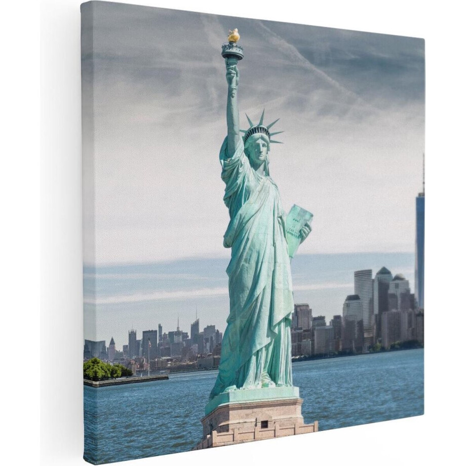 Artaza Canvas Schilderij Vrijheidsbeeld In New York  - 40x40 - Klein - Foto Op Canvas - Canvas Print afbeelding 1
