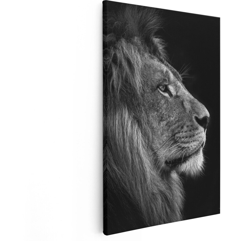 Artaza Canvas Schilderij Leeuw - Leeuwenkop - Zwart Wit - 40x60 - Poster Foto op Canvas - Canvas Print Artaza Canvas Schilderij Leeuw - Leeuwenkop - Zwart Wit - 40x60 - Poster Foto op Canvas - Canvas Print afbeelding 1