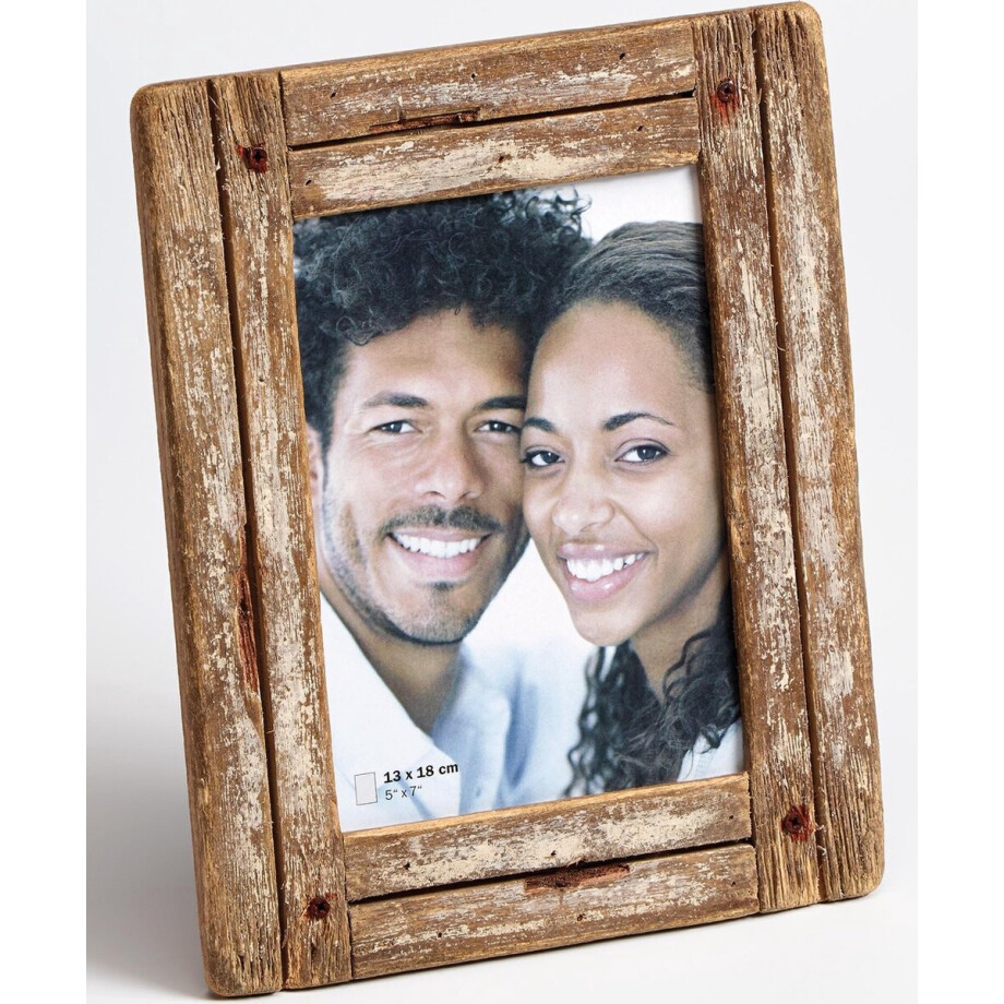 Walther Dupla - Houten portretlijst - Fotoformaat 13x18 cm - Wit/Natuur afbeelding 1