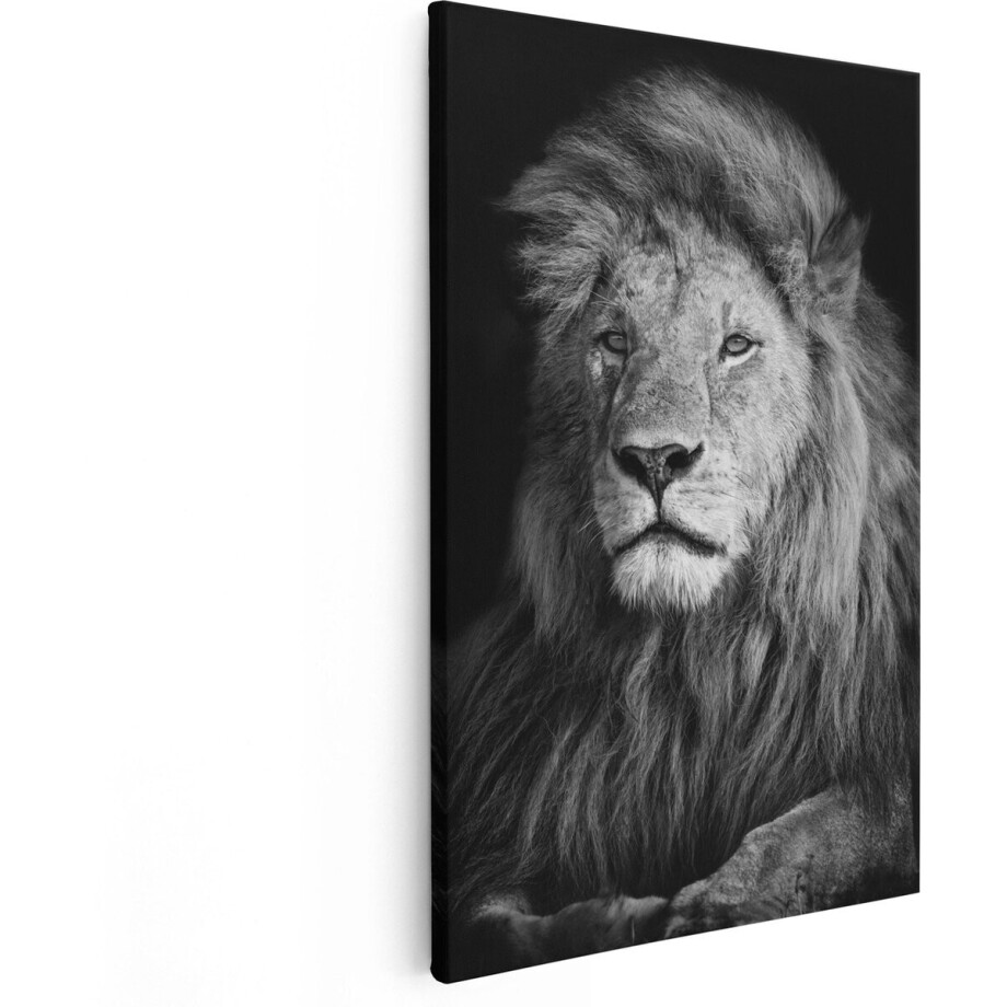Artaza Canvas Schilderij Leeuw - Leeuwenkop - Zwart Wit - 20x30 cm - Klein - Wanddecoratie Woonkamer - Schilderijen - Muurdecoratie Artaza Canvas Schilderij Leeuw - Leeuwenkop - Zwart Wit - 20x30 cm - Klein - Wanddecoratie Woonkamer - Schilderijen - Muurdecoratie afbeelding 1