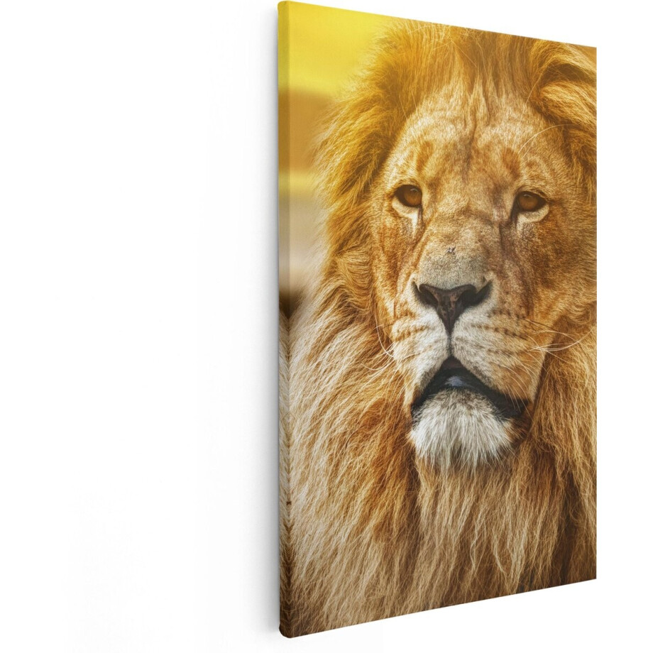 Artaza Canvas Schilderij Leeuw - Leeuwenkop - 80x120 - Groot - Foto Op Canvas - Canvas Print afbeelding 1