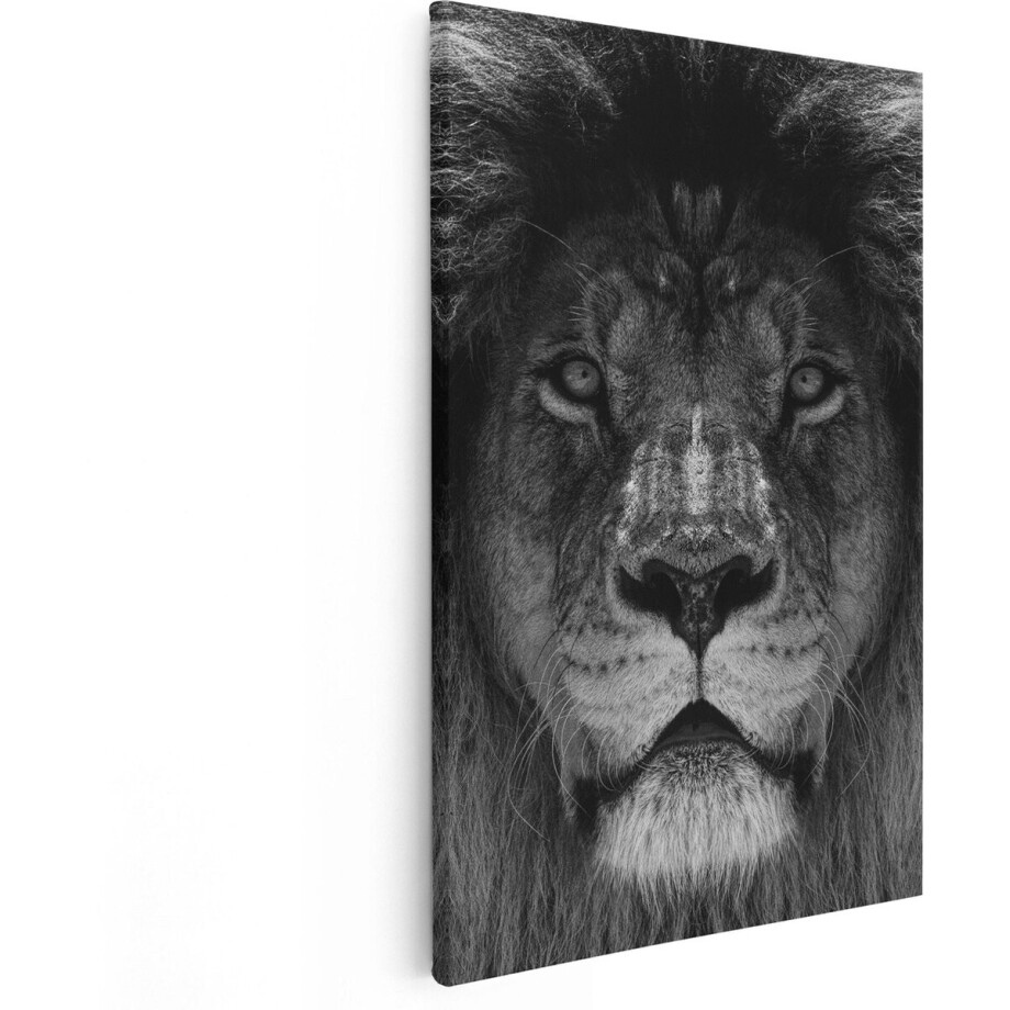 Artaza Canvas Schilderij Leeuw - Leeuwenkop - Zwart Wit - 20x30 - Klein - Foto Op Canvas - Canvas Print Artaza Canvas Schilderij Leeuw - Leeuwenkop - Zwart Wit - 20x30 - Klein - Foto Op Canvas - Canvas Print afbeelding 1