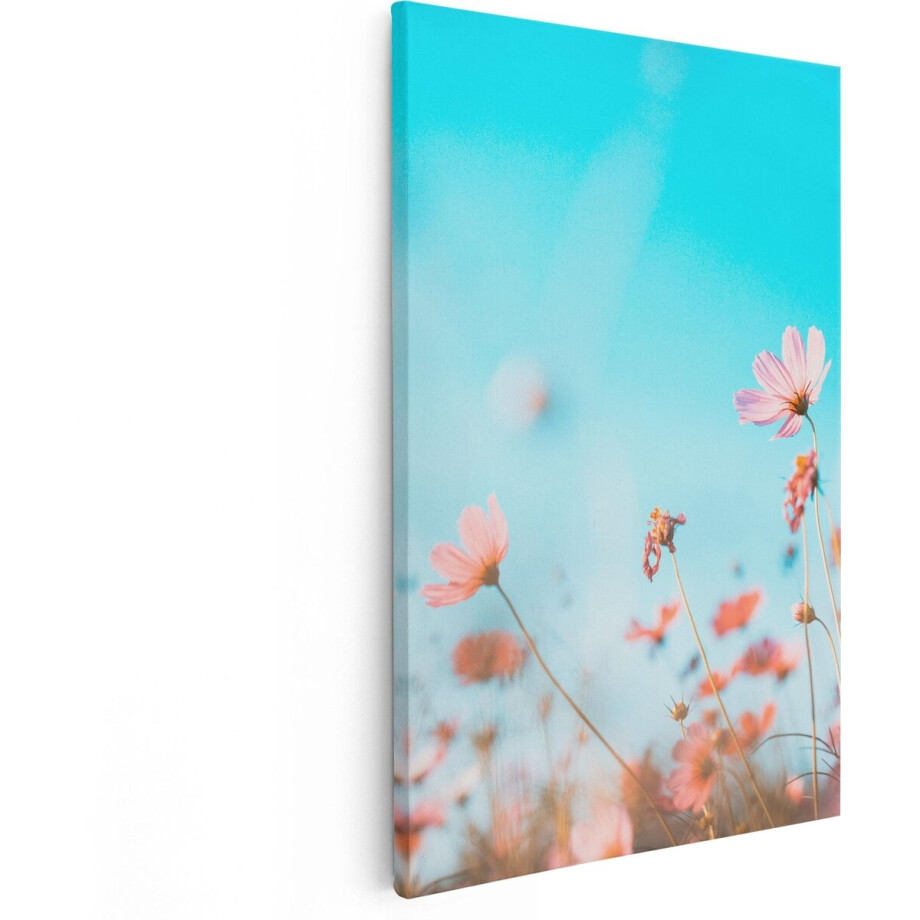 Artaza Canvas Schilderij Paarse Kosmos Bloemen - 40x60 - Poster Foto op Canvas - Canvas Print afbeelding 1