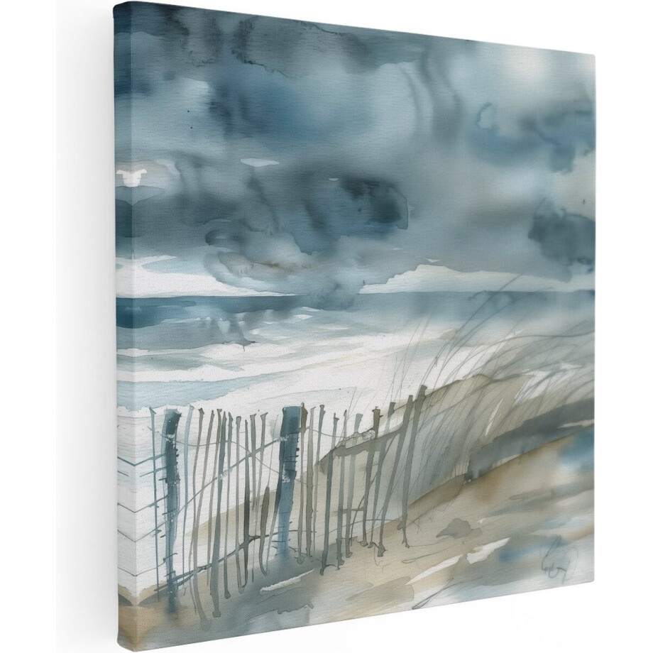 Artaza Canvas Schilderij Strand - 60x60 cm - Wanddecoratie Zee - Muurdecoratie Duinen - Schilderijen Op Canvas Strandhek Artaza Canvas Schilderij Strand - 60x60 cm - Wanddecoratie Zee - Muurdecoratie Duinen - Schilderijen Op Canvas Strandhek afbeelding 1