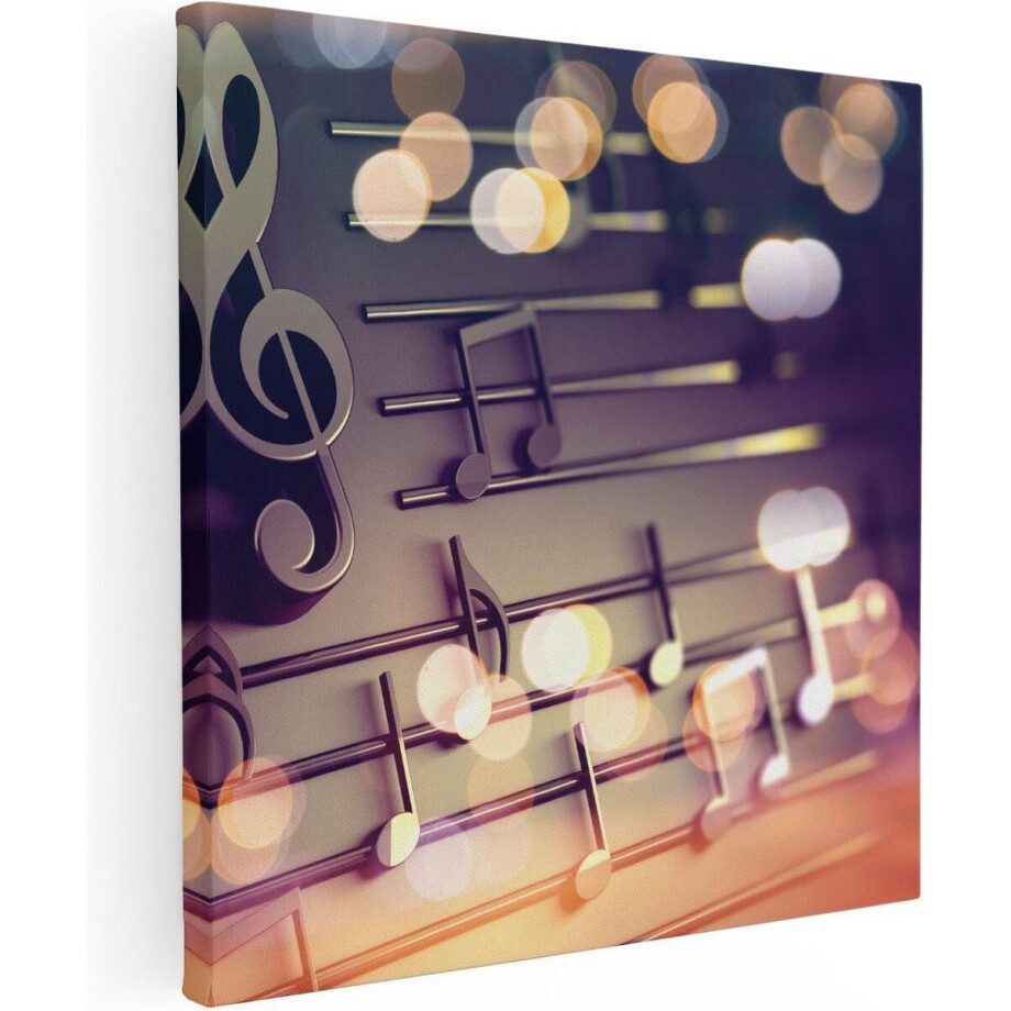 Artaza Canvas Schilderij Illustratie Van Muzieknoten - Abstract - 70x70 - Foto Op Canvas - Canvas Print afbeelding 1