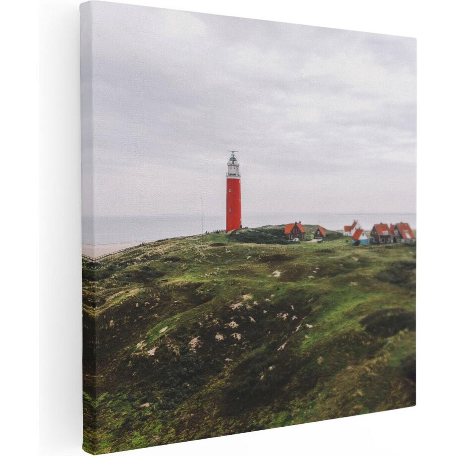 Artaza Canvas Schilderij Vuurtoren Texel - 40x40 - Klein - Foto Op Canvas - Canvas Print Artaza Canvas Schilderij Vuurtoren Texel - 40x40 - Klein - Foto Op Canvas - Canvas Print afbeelding 1